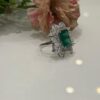 Lab Grown Emerald & Moissanite Ring - Image 3