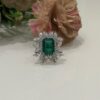 Lab Grown Emerald & Moissanite Ring