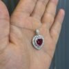 Red & White Fancy Moissanite Pendant - Image 2