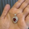 Red & White Fancy Moissanite Pendant - Image 4