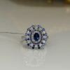 Lab Grown Blue & White Sapphire Ring