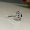Lab Grown Blue & White Sapphire Ring - Image 2