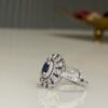 Lab Grown Blue & White Sapphire Ring - Image 4